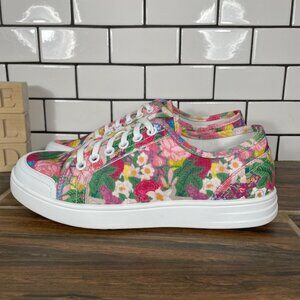 Traq By Alegria Sneaq Womens Size EU 37 Shoes Chillax Pink Floral Casual Sneaker
